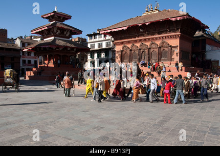 The bustling world heritage site of Durbar Square in the heart of Kathmandu city, Nepal Stock Photo