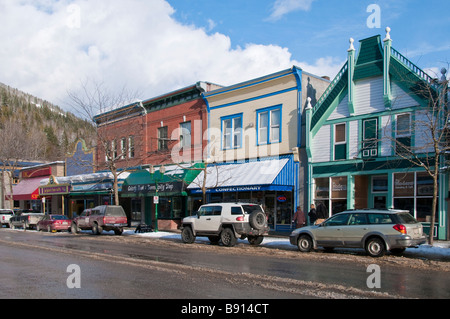 Mackenzie Avenue, downtown Revelstoke, British Columbia, Canada. Stock Photo