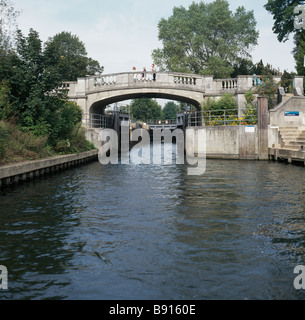 Boulter's Lock on the river Thames near Maidenhead Berkshire. Stock Photo