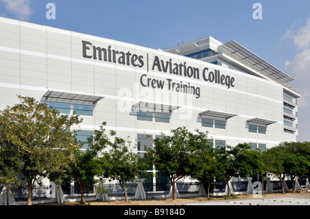 Dubai Emirates aviation college modern building for civil aviation airline air crew staff education & training United Arab Emirates UAE Middle East Stock Photo