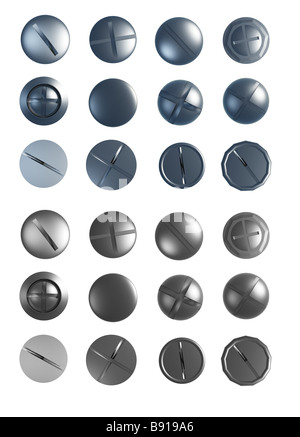 Set of screws It is isolated on a white background Stock Photo