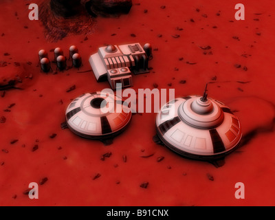 Illustration of a base on Mars Stock Photo - Alamy