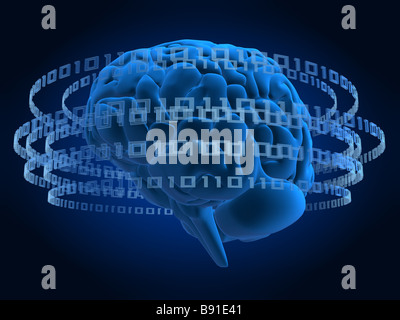 Illustration of a blue brain Stock Photo - Alamy
