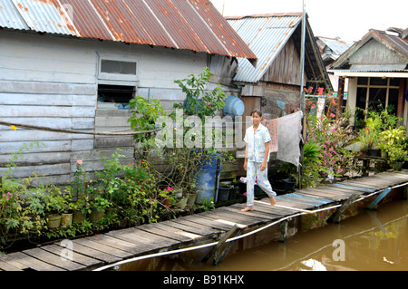 kampung dalam bugis, pontianak, kalimantan, Indonesia Stock Photo