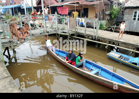 kampung dalam bugis, pontianak, kalimantan, Indonesia Stock Photo