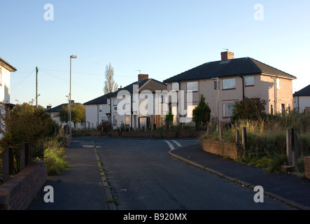 Boarded up houses ready for demolition on the Priory Council Estate, Dudley, West Midlands, UK Stock Photo