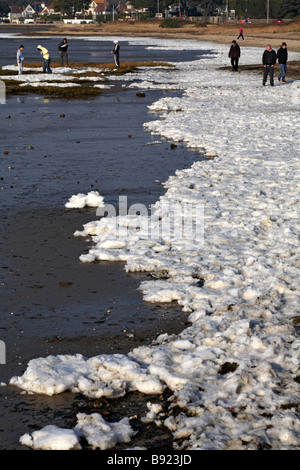 frozen seas at Sandbanks, Dorset UK in January Stock Photo