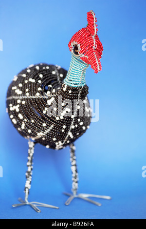 Guinea Fowl Bird made out of wire and beads Grahamstown Eastern Cape Province Province South Africa Stock Photo