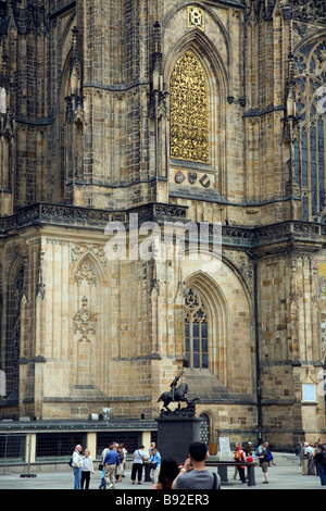 Exterior of St Vitus Cathedral in the Prague Castle Prazsky Hrad precinct Prague Czech Republic Stock Photo