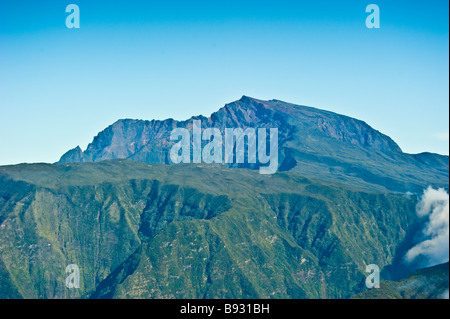 Aerial photo of peak of Mafate volcano, La Réunion, France | Gipfel, Mafate, La Réunion, Luftaufnahme Stock Photo