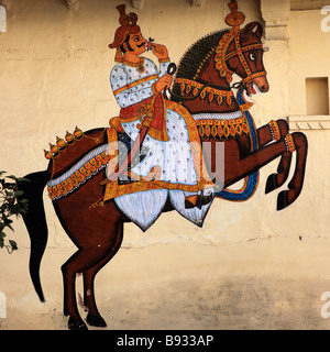 Wall painting Udaipur Rajasthan India Stock Photo - Alamy