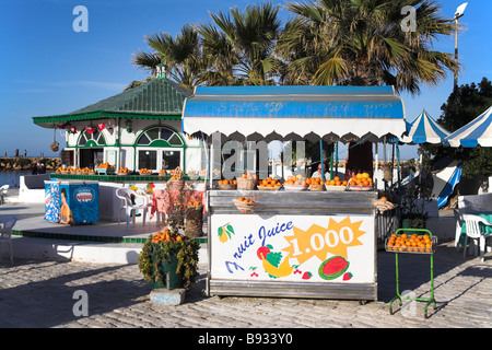 A fresh orange juce stall at Port el Kantaoui, Sousse, Tunisia. Port el Kantaoui, Tunisia. Stock Photo