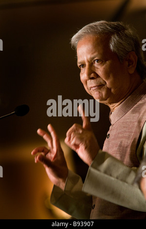 Dr Muhammad Yunus, Nobel Peace Prize laureate, and Managing Director of Grameen Bank. Stock Photo