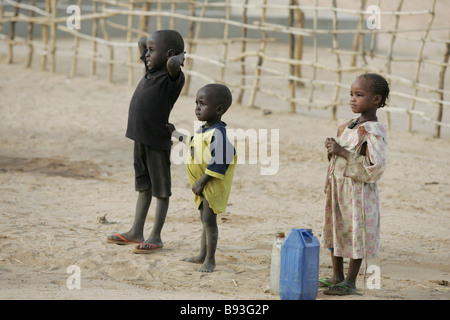 Children pictured  in an internally displaced persons (IDP) camp in Goz Beida, Eastern Chad, Africa Stock Photo