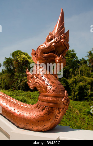 Thailand: Krabi: Wat Sai Thai Temple: Dragon Stock Photo