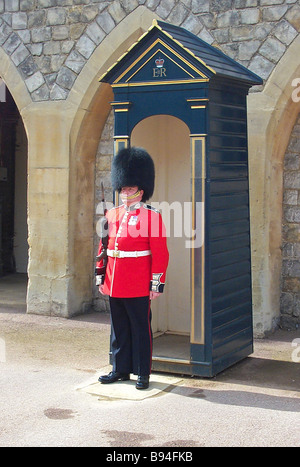 A guard on duty at Windsor castle Stock Photo