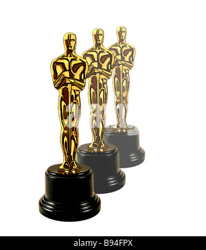 A golden Oscar replica trophy Stock Photo - Alamy