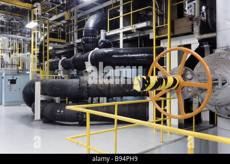 Energy prodution,steam power plant,and pipelines Stock Photo