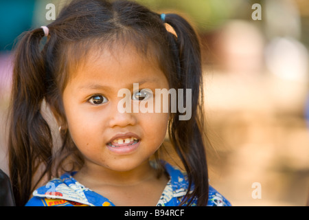 Young Cambodian girl photographed at an Island Village in the Mekong ...