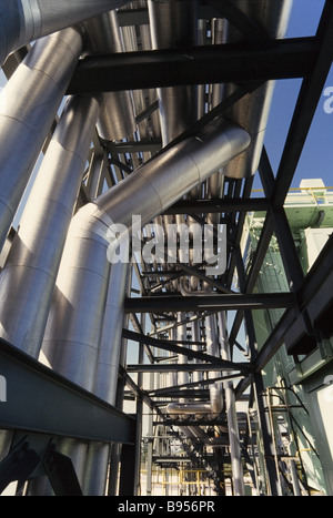 Energy prodution,steam power plant,and pipelines Stock Photo