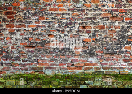 Grunge red brick texture very old wall Stock Photo