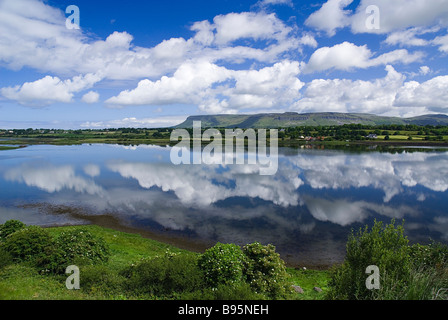 Ireland, County Sligo, Sligo Bay and Ben Bulben Mountain from the outskirts of the town. Stock Photo