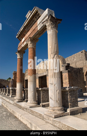 Italy, Campania, Napoli, Pompeii, The Forum. Portico in front of the Macellum. Stock Photo