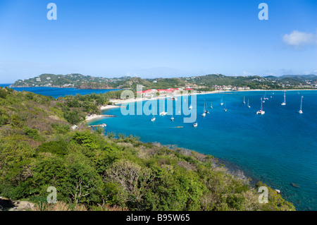 WEST INDIES Caribbean St Lucia Gros Islet Rodney Fort Pigeon Island National Historic Park towards isthmus and Rodney Bay Stock Photo