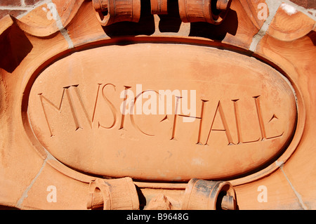 The facade from the entrance to the Royal Conservatory of Music, saved and preserved on display in a Toronto sculpture garden Stock Photo