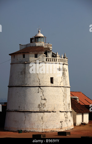 India Goa Fort Aguada Old Lighthouse Stock Photo