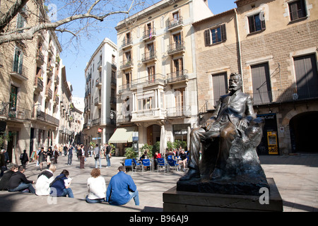 Placa de Sant Josep Oriol, Barcelona Spain Stock Photo