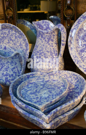 Bennington Pottery stoneware on display. Stock Photo