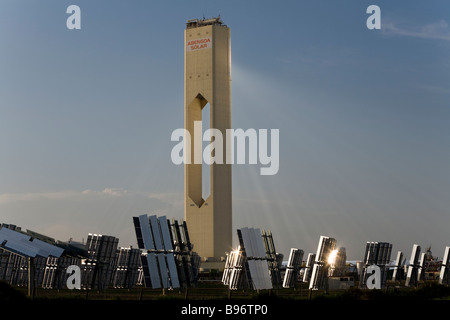 Abengoa Solar electrical plant project, near Seville. Spain. Stock Photo