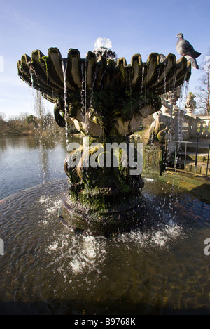 Ornate Fountain in the Italian Gardens Kensington Gardens London UK Stock Photo