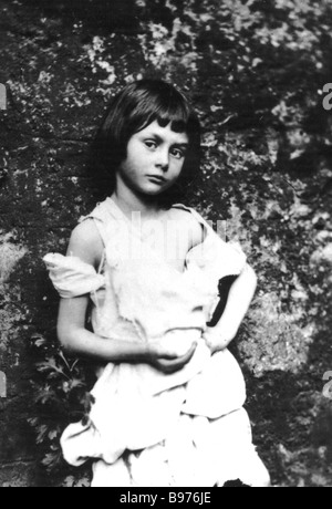 ALICE LIDDELL  photographed by Lewis Carroll aged 10 in 1858 and the inspiration for the Alice character in his famous classic Stock Photo