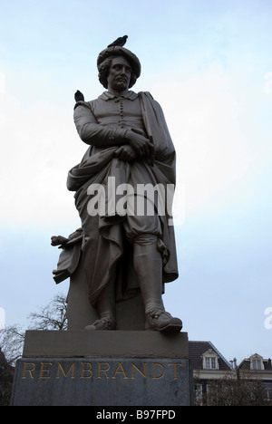 Monument to Rembrandt van Rijn Amsterdam Stock Photo