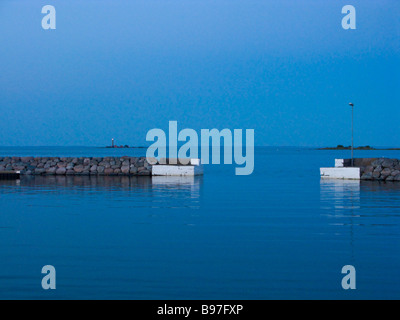 Boat harbor in Bervara, Sweden Stock Photo