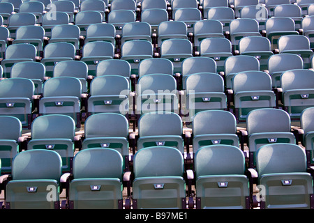 empty seats at outdoor theater, Long Island, New York, USA Stock Photo