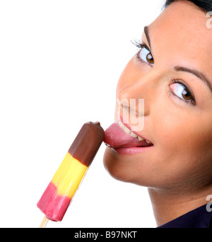 Young woman with ice cream Stock Photo