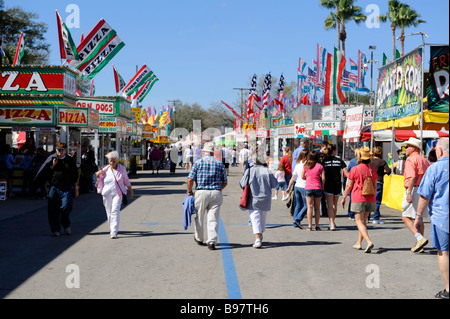 Food Booths at Florida State Fairgrounds Tampa Stock Photo