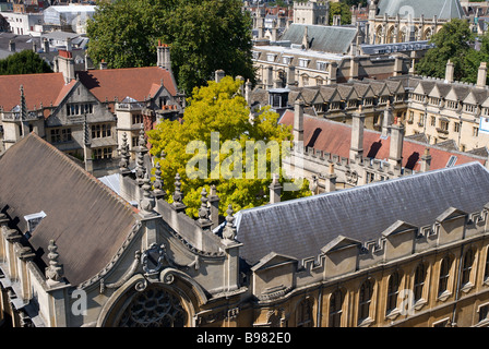 Oxford University's Brasenose College from above. Stock Photo