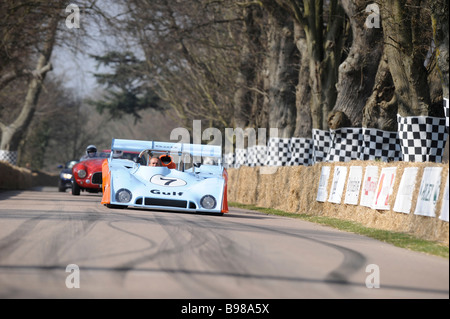 Goodwood Festival of Speed, Chichester West Sussex, cars make their way to the start line. Stock Photo