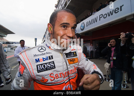 Lewis Hamilton GBR, McLaren Mercedes, during Formula 1 testing sessions near Barcelona in March 2009. Stock Photo