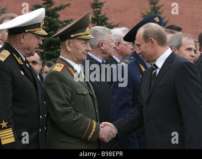 President Vladimir Putin Marshal of the U S S R Sergei Sokolov left ...