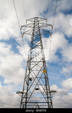 High voltage electricity pylon in the English countryside Stock Photo