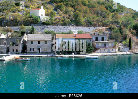 sea side village on the adriatic coast, Stock Photo