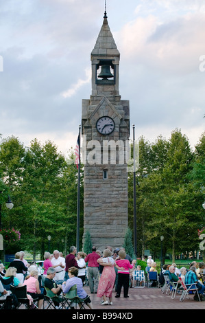 Dancing and music Gaffer District Corning New York Finger Lakes Steuben County Stock Photo