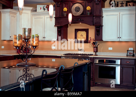 Beautiful kitchen in a large and luxurious home Stock Photo