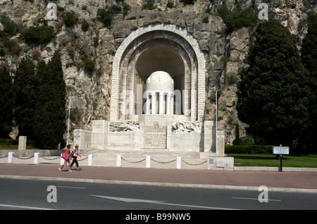 A memorial on the road into Monte Carlo along the Cote d'Azur on the French Riviera Stock Photo