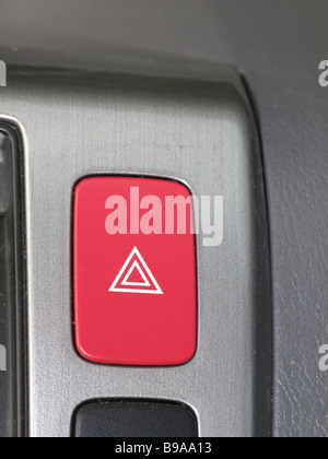 Hazard flasher button in car Stock Photo